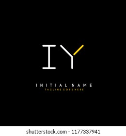 Initial I Y minimalist modern logo identity vector