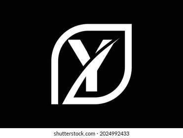 Initial Y monogram alphabet with abstract leaf. Eco-friendly logo concept. Font emblem. Modern vector logo for ecological business and company identity