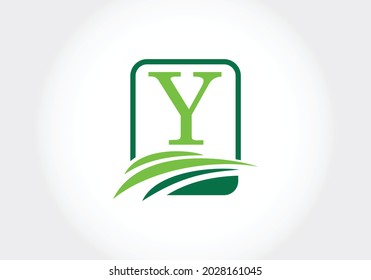Initial Y monogram alphabet with agriculture. agriculture logo design vector template. Font emblem. Modern vector logo for business and company identity