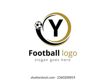 Initial Y monogram alphabet with Football Logo Design Vector Template. Football Club Symbol. business, and company identity.