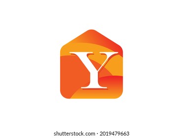 Initial Y monogram alphabet with home logo concept. Modern vector logo for ecological business and company identity