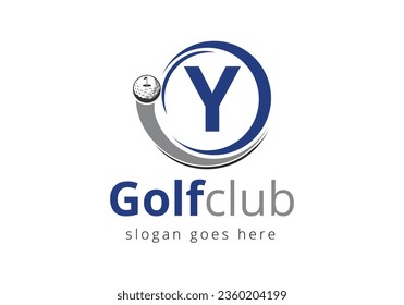 Initial Y monogram alphabet with6 Golf Logo Design Template. Hockey Sport Academy Sign, Club Symbol. business, and company identity.