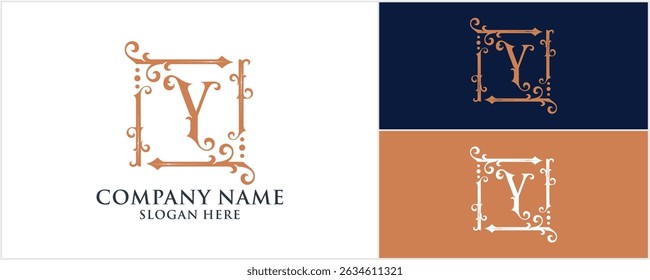 initial Y monogram logo, wedding and Fashion logo design, Vector illustration