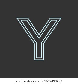 Initial Y Monoline, Outline, Double Line Simple Premium Logo Icon. Design Graphic Vector EPS10