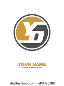 Initial Y O circle logo template vector