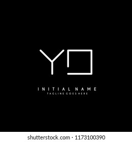 Initial Y O minimalist modern logo identity vector
