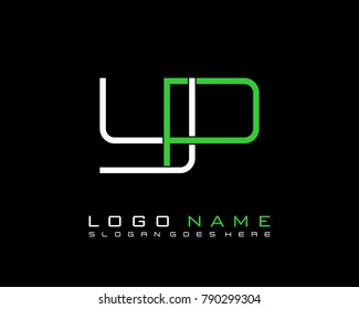 Initial Y & P minimalist logo template vector
