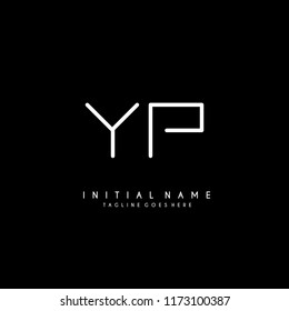 Initial Y P minimalist modern logo identity vector