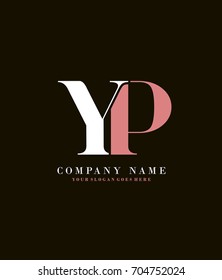 Initial Y & P simple design logo template vector