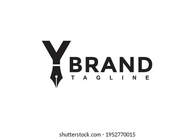 logotipo inicial de tinta para lápiz Y	