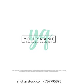 Initial Y & Q elegant logo template vector