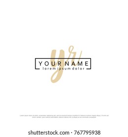 Initial Y & R elegant logo template vector