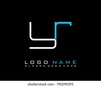 Initial Y & R minimalist logo template vector