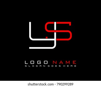 Initial Y & S minimalist logo template vector