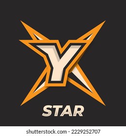 Initial Y simple esport logo design element, gamer logo, star icon, sword gamer, shuriken logo