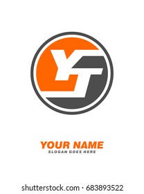 Initial Y T circle logo template vector
