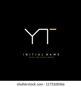 Initial Y T minimalist modern logo identity vector