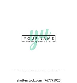 Initial Y & U elegant logo template vector