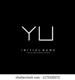 Initial Y U minimalist modern logo identity vector