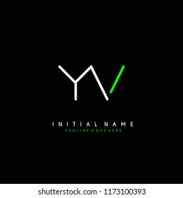 Initial Y V minimalist modern logo identity vector