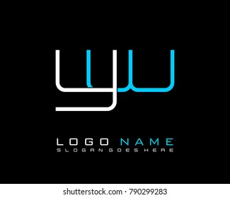 Initial Y & W minimalist logo template vector