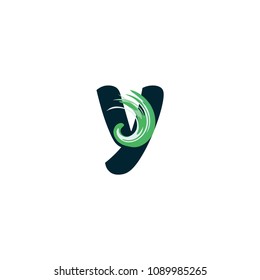 Initial Y Wave Abstact Swirl Logo Design.