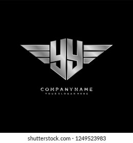 Initial Y Y wing logo template vector