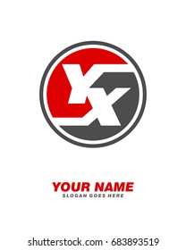 Initial Y X circle logo template vector