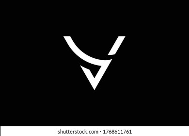 Initial Y YV VY modern monogram and elegant logo design, Professional Letters Vector Icon Logo on black background.