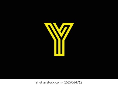 Initial Y YY modern monogram and elegant logo design, Professional Letters Vector Icon Logo on black background.