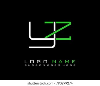 Initial Y & Z minimalist logo template vector