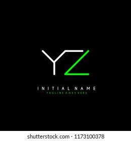 Initial Y Z minimalist modern logo identity vector