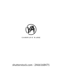 Initial YA brush logo company trend identity