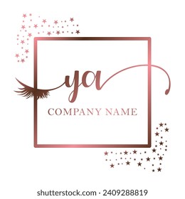 Initial YA calligraphy company eye and eyelash handwriting