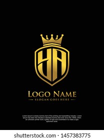 initial YA letter with shield style logo template vector