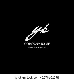 Initial YB hand writing logo concept