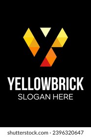 initial YB idea yellow blue vector logo design