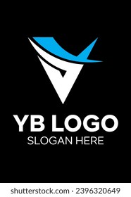 initial YB idea yellow blue vector logo design