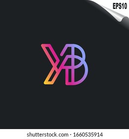 Initial YB Logo monogram design template. Simple elegant shape style modern logo.
