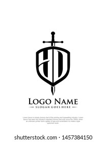 initial YC letter with shield style logo template vector
