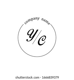 Erstmalige YC Logo-Branding-Design-Vorlage 