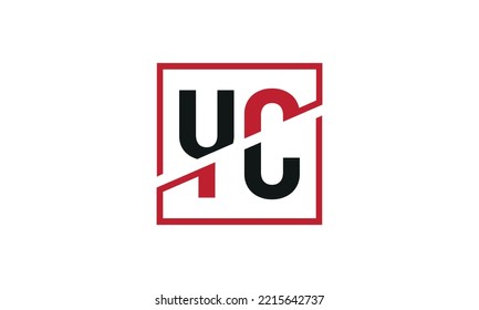 Initial YC logo design vector.