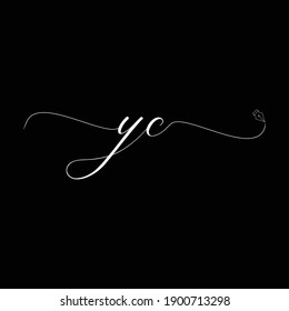 Initial YC logo handwriting business illustration fashion simple