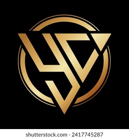 Initiales YC-Logo, Triangle Alphabet Design