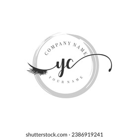 Initial YC monogram eye and eyelash handwriting