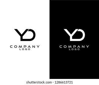 initial yd, dy logotype company name colored black and white abstract design. vector logo for business and company identity.