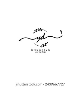 Initial YD logo handwriting botanical branding typography