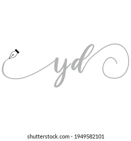 Initial YD logo handwriting business illustration fashion simple