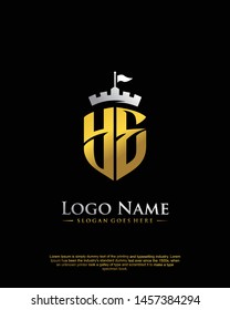 initial YE letter with shield style logo template vector