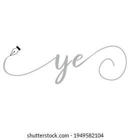 Initial YE logo handwriting business illustration fashion simple